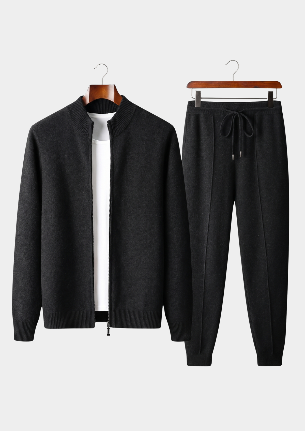 Pure Extra-Fine Merino Wool Black Luzzo Set | Apuro