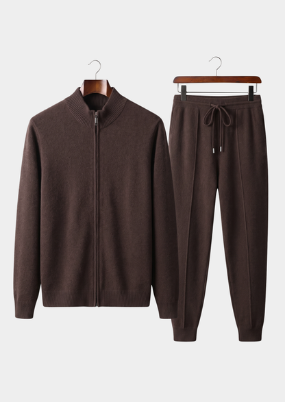 Pure Extra-Fine Merino Wool Dark Brown Luzzo Set | Apuro
