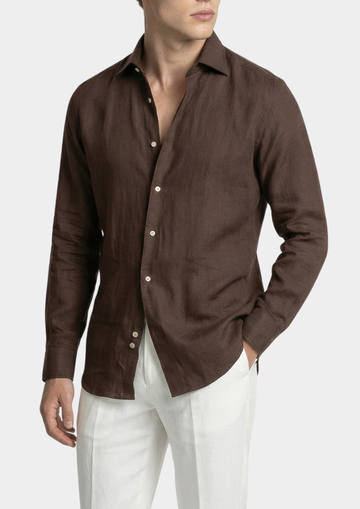 Portofino Coastal Shirt - Dark Brown | Apuro