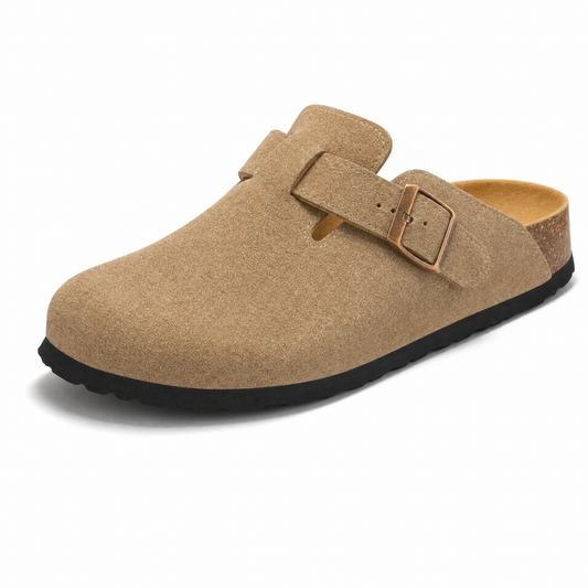 Apuro Suede Boston Clogs - Sand