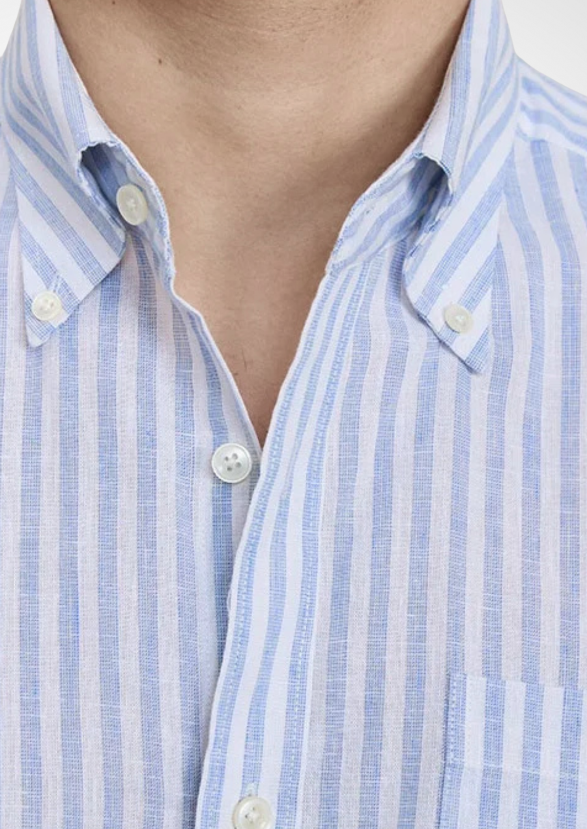 Portofino Striped Coastal Shirt - Light Blue | Apuro