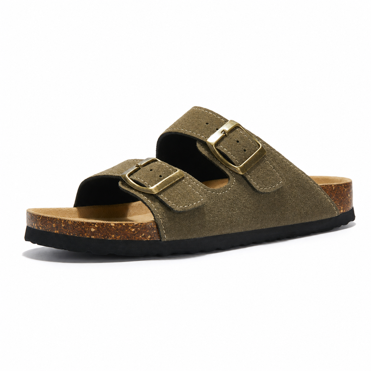 Maibulun Suede Arizona Sandals - Moss Green | Apuro